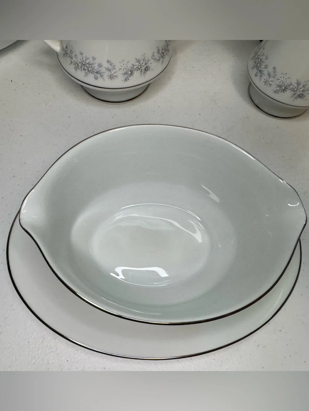Noritake Marywood 2181 Oval Serving Bowl & Platter, Sugar & Creamer & S&P